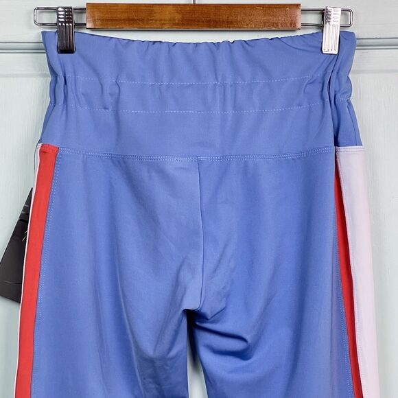 NWT BSP Better Sports Performance Crop Leggings Breathable Blue/White/Orange Lge - Picture 7 of 13